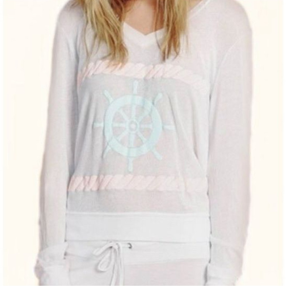 Wildfox Nautical theme light pullover sweater sweatshirt size large